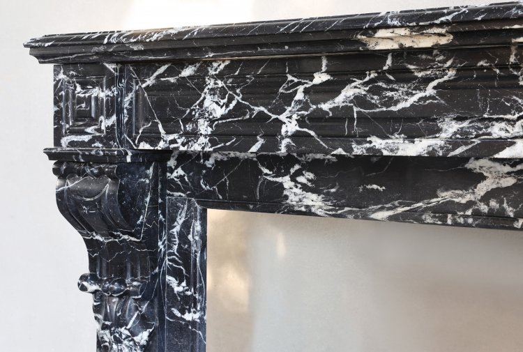 nero marquina marmor kaminmaske