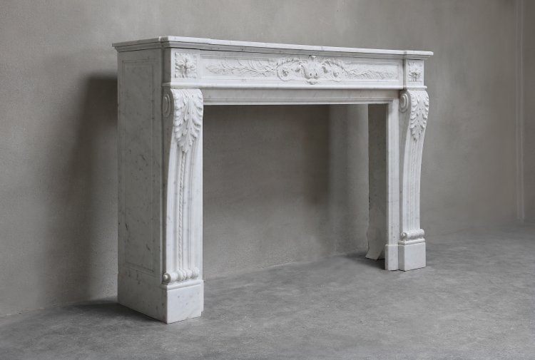 Carrara marmor kaminmaske