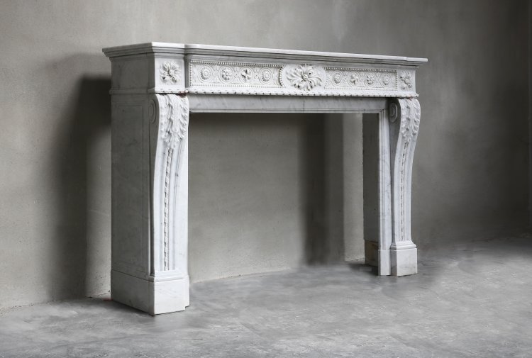 antike Carrara marmor kaminmaske