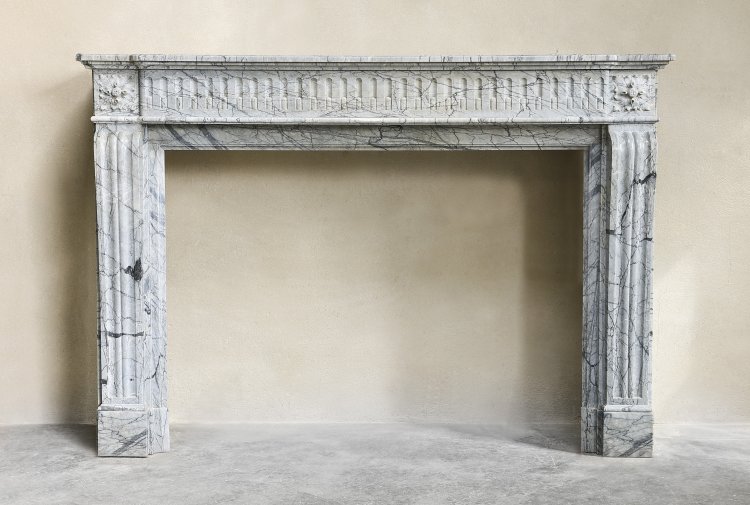 antiker marmor kaminmaske